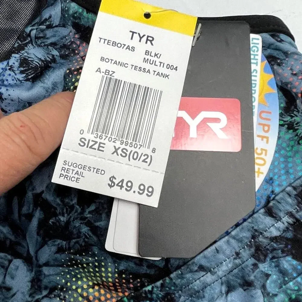 TYR Light Support BOTANIC TESSA Tank Swim Top Patriot Blue Size XS 0/2 - $50